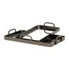 Set of Two Pewter Aluminum And Mirrored Glass Handmade Serving Trays