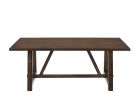72" Dark Brown Wood Trestle Base Dining Table