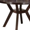 48" Espresso Wood Round Top Dining Table