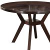 48" Espresso Wood Round Top Dining Table