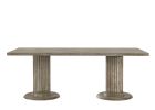84" Gray Wood Double Pedestal Base Dining Table
