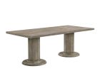 84" Gray Wood Double Pedestal Base Dining Table