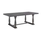 84" Gray Wood Trestle Base Dining Table