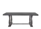84" Gray Wood Trestle Base Dining Table