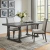 84" Gray Wood Trestle Base Dining Table