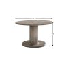 47" Gray Wood Pedestal Base Round Top Dining Table