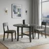 47" Gray Wood Round Top Dining Table