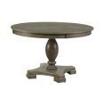 48" Gray Wood Pedestal Base Round Top Dining Table
