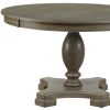 48" Gray Wood Pedestal Base Round Top Dining Table