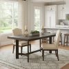 70" Espresso Wood Trestle Base Dining Table