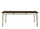 78" Oak And Cream Wood Dining Table