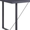 64" Dark Gray and Black Wood and Iron Sled Base Dining Table
