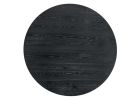 59" Black Wood Pedestal Base Round Top Dining Table