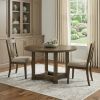 47" Oak Solid Wood Frame Base Round Top Dining Table