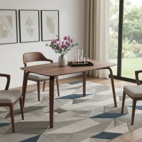 59" Walnut Solid Wood Dining Table