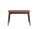 63" Natural And Black Wood Butterfly Leaf Extendable Dining Table