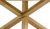 54" Oak Wood Cross Leg Base Round Top Dining Table