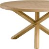 54" Oak Wood Cross Leg Base Round Top Dining Table