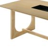 71" Natural Wood Trestle Base Dining Table