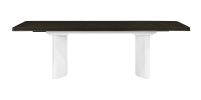 78" Walnut and White Wood Removable Leaf Double Pedestal Base Extendable Dining Table