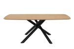 79" Natural and Black Wood and Iron Cross Leg Base Dining Table