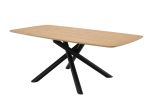 79" Natural and Black Wood and Iron Cross Leg Base Dining Table