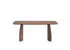 71" Walnut Wood Double Pedestal Base Dining Table