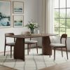 71" Walnut Wood Double Pedestal Base Dining Table