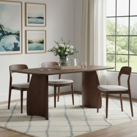71" Walnut Wood Double Pedestal Base Dining Table
