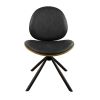 Black Upholstered Faux Leather And Metal Dining Side Chair