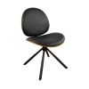 Black Upholstered Faux Leather And Metal Dining Side Chair