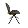 Black Upholstered Faux Leather And Metal Dining Side Chair