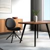 Black Upholstered Faux Leather And Metal Dining Side Chair