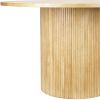 47" Natural Wood Pedestal Base Round Top Dining Table
