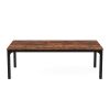 46" Brown and Black Wood and Iron Dining Table
