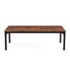 46" Brown and Black Wood and Iron Dining Table