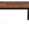46" Brown and Black Wood and Iron Dining Table