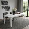 79" White Wood and Iron Dining Table