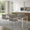 46" Gray and White Wood and Iron Dining Table