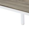 46" Gray and White Wood and Iron Dining Table