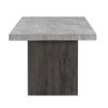 78" Gray and Dark Brown Faux Marble and Wood Double Pedestal Base Dining Table