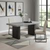78" Gray and Dark Brown Faux Marble and Wood Double Pedestal Base Dining Table