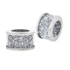 Set of Twelve Clear And Silver Faux Crystal Glass And Stainless Steel Napkin Rings
