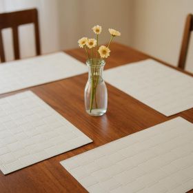 18" Set of Four White Basketweave Faux Leather Placemats