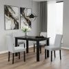 Five Piece Black Faux Marble Dining Set with Four Chairs
