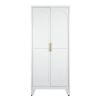 71" White Steel Pantry Or Storage Closet With Arched Panel Doors