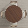 42" Brown Wood Pedestal Base Round Top Dining Table