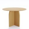 42" Natural Wood Pedestal Base Round Top Dining Table
