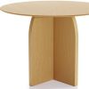 42" Natural Wood Pedestal Base Round Top Dining Table