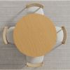 42" Natural Wood Pedestal Base Round Top Dining Table